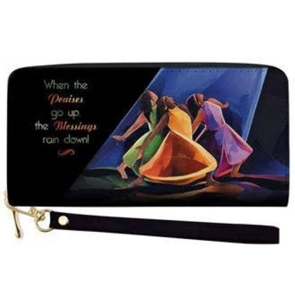 African American Expressions Long Clutch Wallet | Praises Go Up - Picture 1 of 2